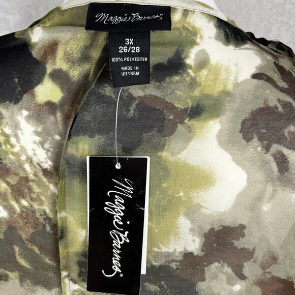 NWT Maggie Barnes Kimono Sheer Chiffon Watercolor Size 3X - Picture 6 of 8